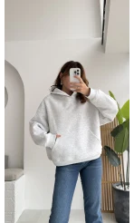 Michelle Kapüşonlu Sweatshirt - Gri