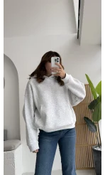Michelle Kapüşonlu Sweatshirt - Gri