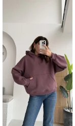 Michelle Kapüşonlu Sweatshirt - Gül Kurusu