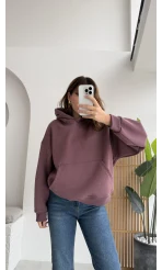 Michelle Kapüşonlu Sweatshirt - Gül Kurusu