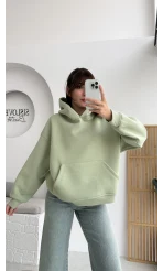 Michelle Kapüşonlu Sweatshirt - Mint