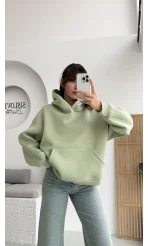 Michelle Kapüşonlu Sweatshirt - Mint