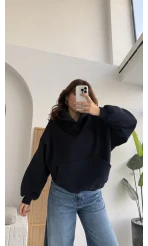 Michelle Kapüşonlu Sweatshirt - Lacivert