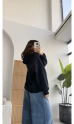 Michelle Kapüşonlu Sweatshirt - Lacivert