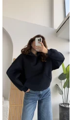 Michelle Kapüşonlu Sweatshirt - Lacivert