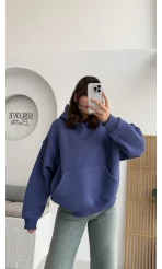 Michelle Kapüşonlu Sweatshirt - Lavanta Mavisi