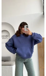 Michelle Kapüşonlu Sweatshirt - Lavanta Mavisi