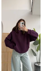 Michelle Kapüşonlu Sweatshirt - Mürdüm