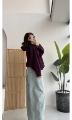 Michelle Kapüşonlu Sweatshirt - Mürdüm