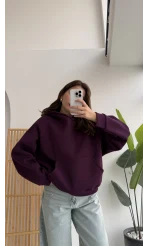 Michelle Kapüşonlu Sweatshirt - Mürdüm