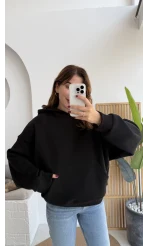 Michelle Kapüşonlu Sweatshirt - Siyah