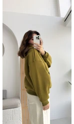 Michelle Kapüşonlu Sweatshirt - Yağ Yeşili