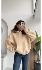 Michelle Kapüşonlu Sweatshirt - Yavruağzı