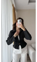 Miller Önden Bağlamalı Poplin Gömlek Siyah