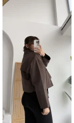 Millie Yarım Trençkot - Kahverengi