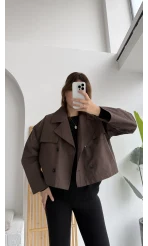 Millie Yarım Trençkot - Kahverengi