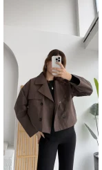 Millie Yarım Trençkot - Kahverengi