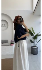 Mina İp Detay Gömlek - Lacivert - 2111