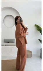 Mirabella Gömlek Pantolon Takım Kiremit - 8674