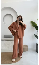 Mirabella Gömlek Pantolon Takım Kiremit - 8674