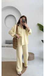 Mirabella Gömlek Pantolon Takım Sarı - 8674