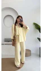 Mirabella Gömlek Pantolon Takım Sarı - 8674