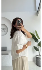 Mitzi Cepli Gömlek - Kırık Beyaz - 2112