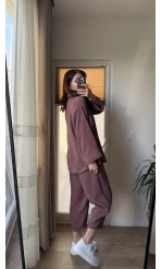 Modal Kumaş Gömlek Pantolon Takım - Tarçın