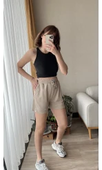 Modal Kumaş Krem Şort
