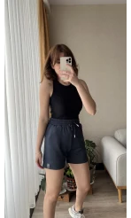 Modal Kumaş Antrasit Şort