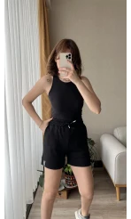 Modal Kumaş Siyah Şort