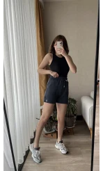 Modal Kumaş Antrasit Şort