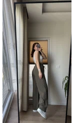 Modal Palazzo Haki Pantolon - 1097