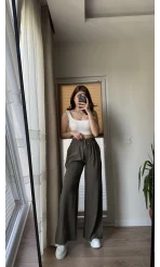 Modal Palazzo Haki Pantolon - 1097