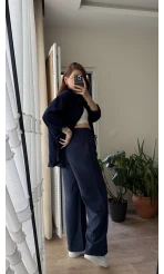 Modal Palazzo Lacivert Pantolon - 1097