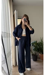 Modal Palazzo Lacivert Pantolon - 1097