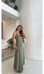 Moledro Askılı Modal Elbise - Mint - Kod: 148