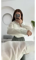 MS İnce Çizgili Yeşil Gömlek