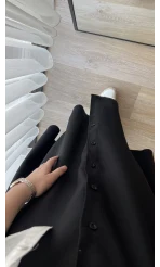 MSD Etiketli Siyah Düğmeli Etek