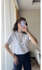 MSD Etiketli Beyaz T-Shirt