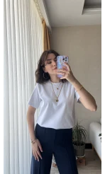 MSD Etiketli Beyaz T-Shirt