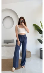 MSD Modal Palazzo Pantolon Lacivert