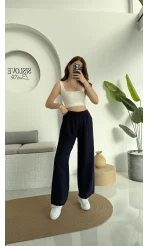 Müslin Cepli Pantolon Lacivert 0448