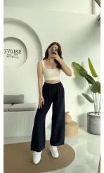 Müslin Cepli Pantolon Lacivert 0448