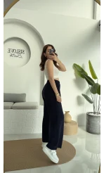 Müslin Cepli Pantolon Lacivert 0448