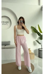 Müslin Cepli Pantolon Pembe 0448