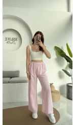 Müslin Cepli Pantolon Pembe 0448