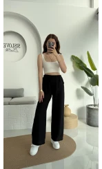 Müslin Cepli Pantolon Siyah 0448