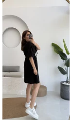 Müslin Kısa Becca Elbise Siyah