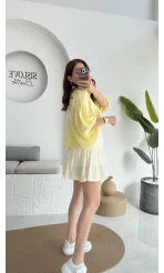 Müslin Kısa Etek Açık Sarı 0464